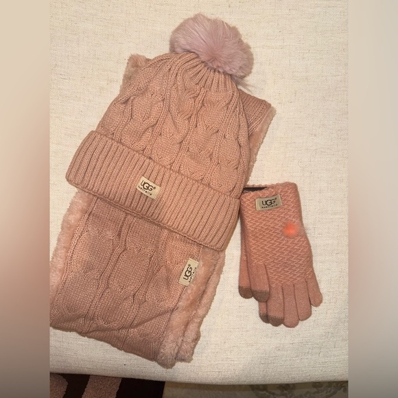 UGG Accessories - UGG Women's Blush Knit Hat, Scarf, and Gloves Set